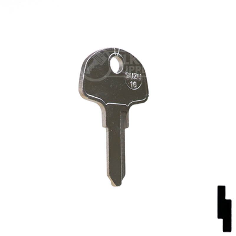 SUZ10 Suzuki Motorcycle Key Blank Power Sport Key Ilco