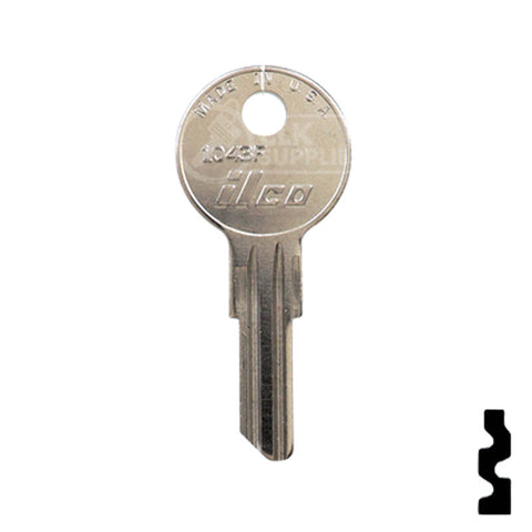 Uncut Key Blank | 1043F | Illinois, Eberhard Key Power Sport Key Ilco