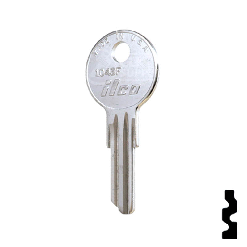 Uncut Key Blank | 1043F | Illinois, Eberhard Key Power Sport Key Ilco