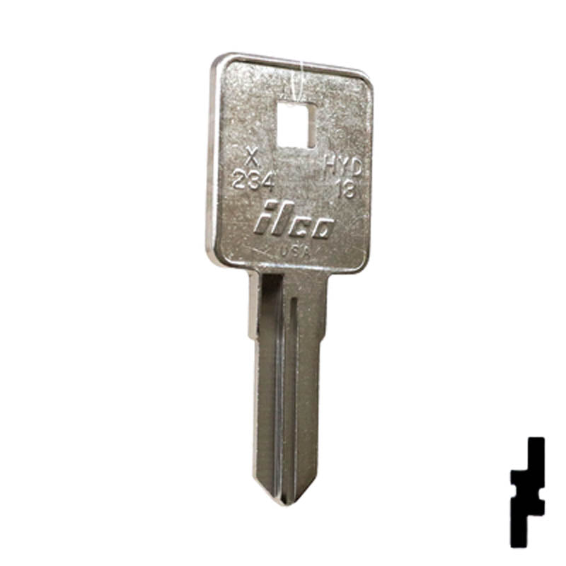 Uncut Key Blank | Harley Davidson | X234, HYD13 Power Sport Key Ilco