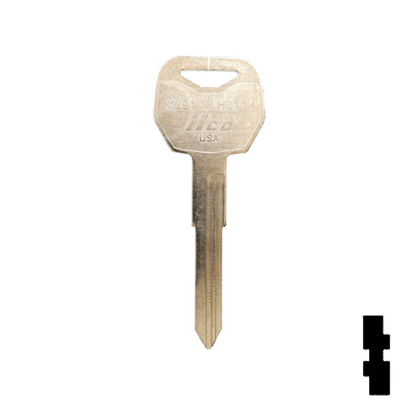 Uncut Key Blank | Honda Motorcycle | X291, HD114 Power Sport Key Ilco