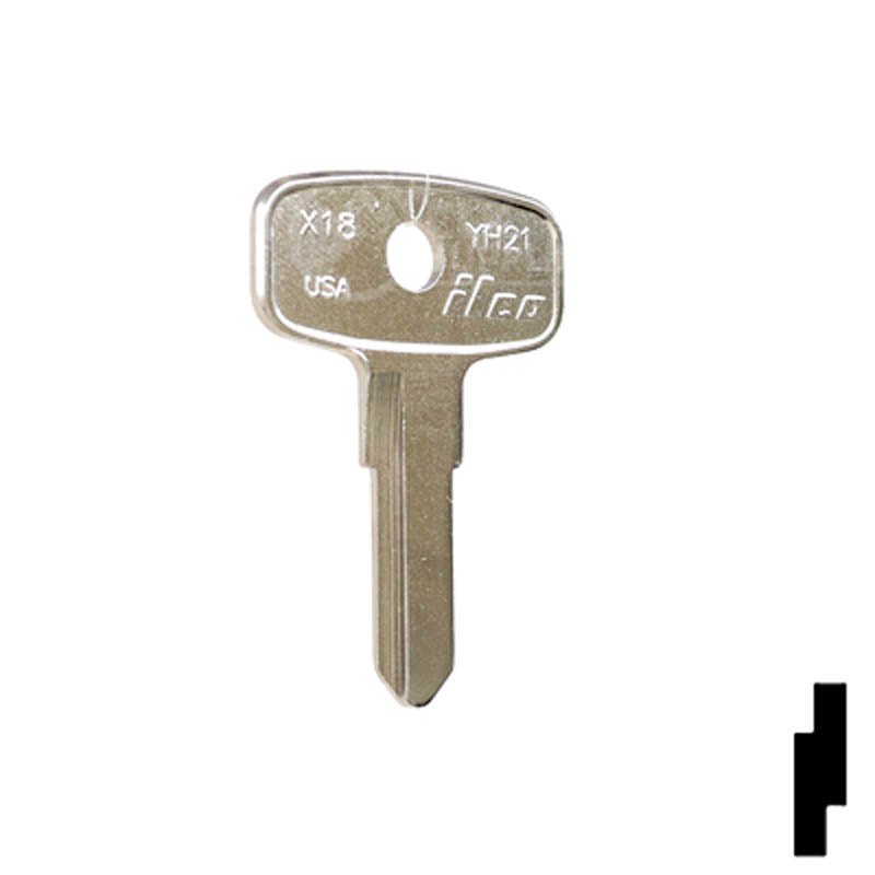 X18 ( YH21 ) Yamaha, Kawasaki Motorcycle Key Power Sport Key Ilco