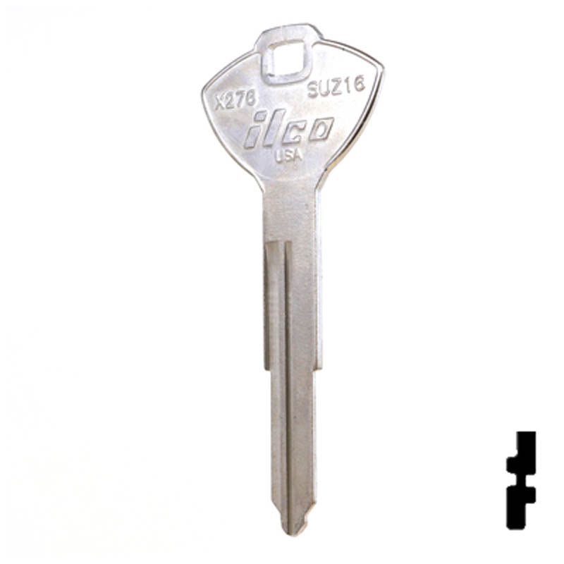 X276 ( SUZ16 ) Suzuki Motorcycle Key Power Sport Key Ilco