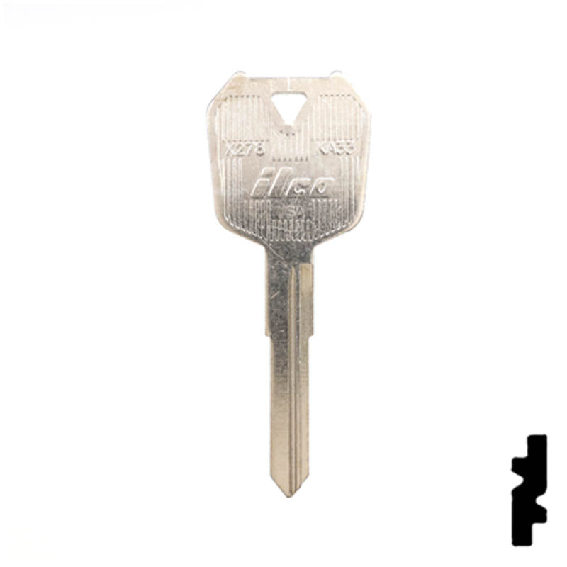 X278 (KA33) Kawasaki Motorcycle Key Power Sport Key Ilco
