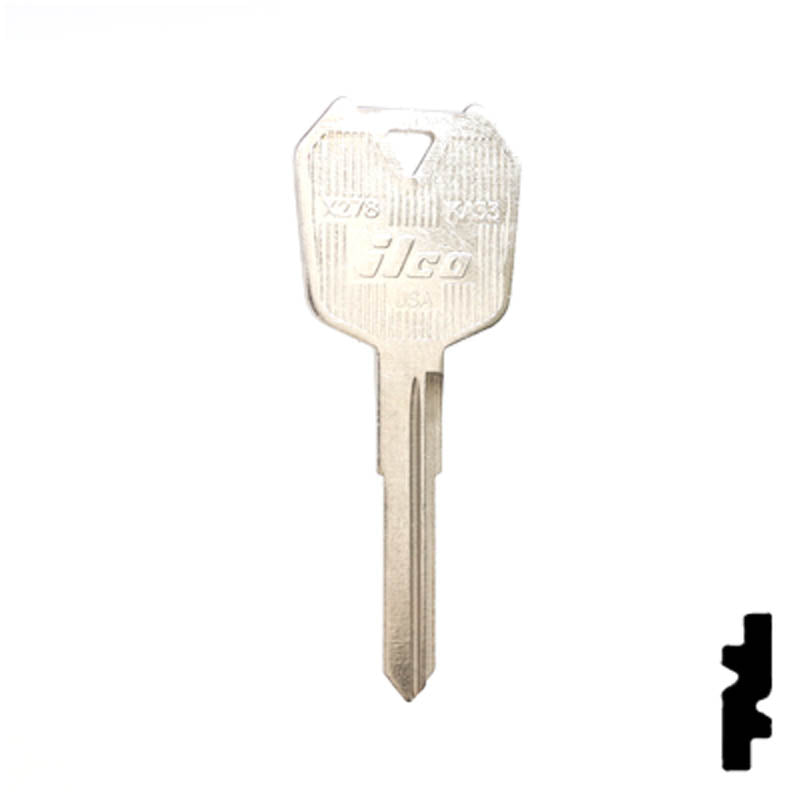 X278 (KA33) Kawasaki Motorcycle Key Power Sport Key Ilco