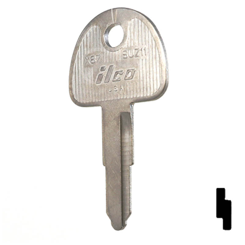 X87 ( SUZ11 ) Suzuki Motorcycle Key Power Sport Key JMA USA