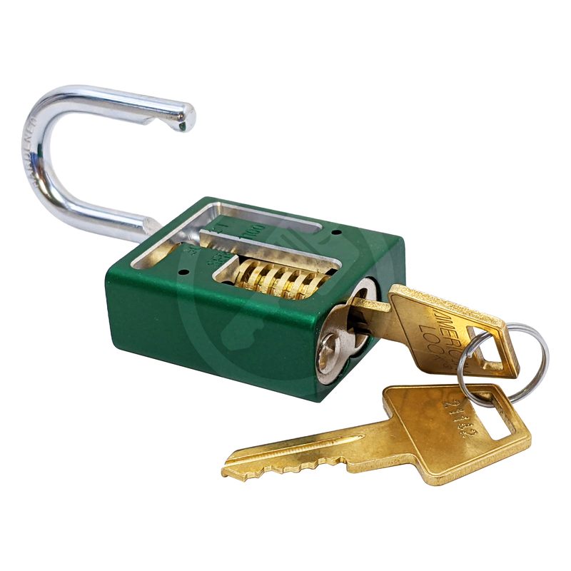 American 1100 Cutaway Padlock | Lockpicking Practice with Security Pins Practice Lock Cutaways LLC