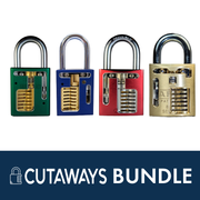 Cutaway Padlock Bundle |  Lockpicking Training Tool - 4 pcs Practice Lock Cutaways LLC