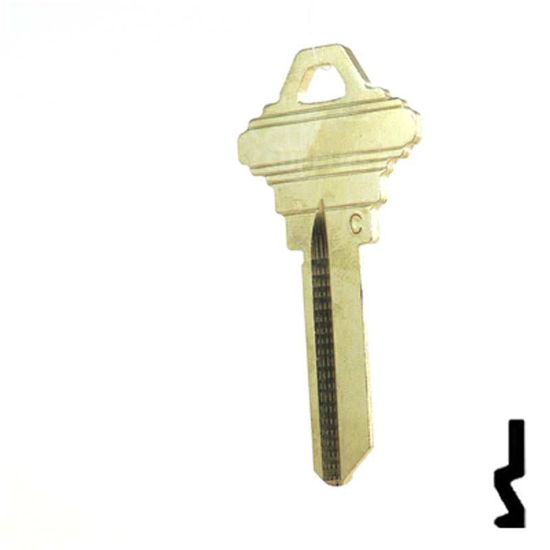101-C, SC4 Look-A-Like Nickel Silver Key Residential-Commercial Key Ilco
