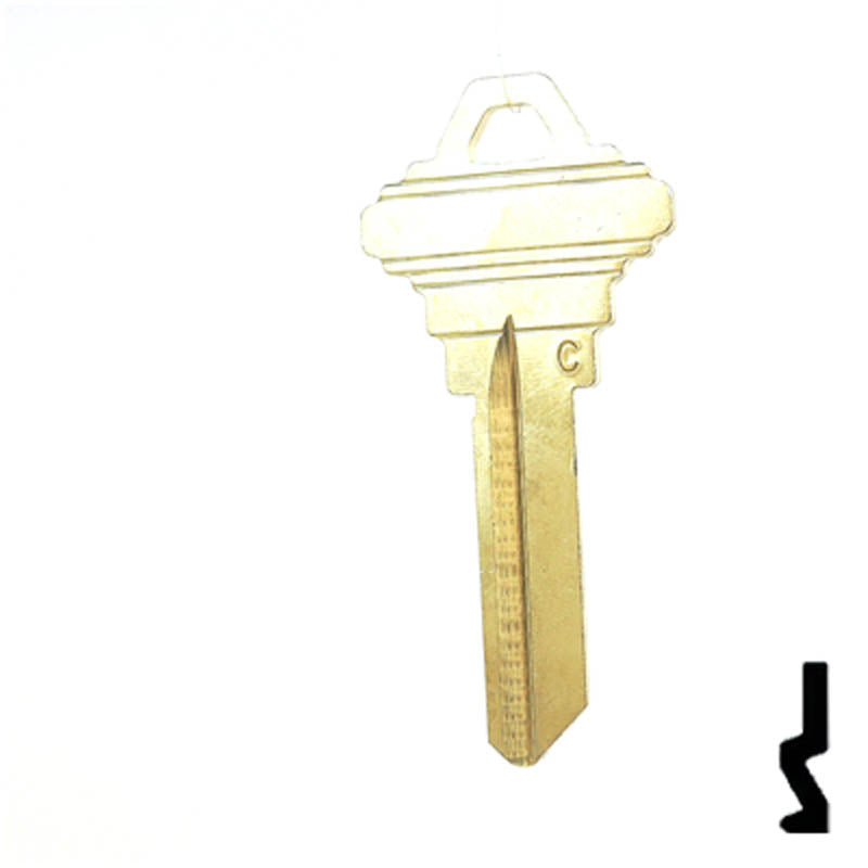 101-C, SC4 Look-A-Like Nickel Silver Key Residential-Commercial Key Ilco