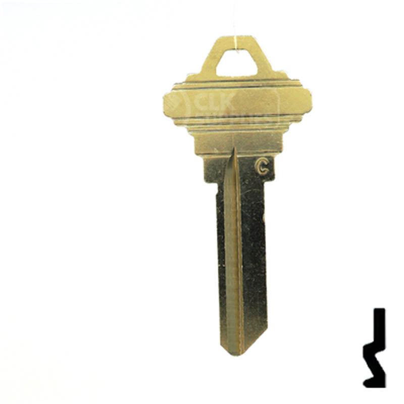 101-C, SC4 Look-A-Like Nickel Silver Key Residential-Commercial Key Ilco