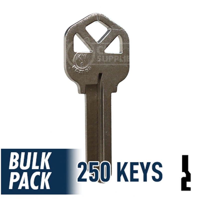250 Pack KW1 ( Nickel Plated ) Residential-Commercial Key JMA USA