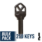 250 Pack KW1 ( Nickel Plated ) Residential-Commercial Key JMA USA