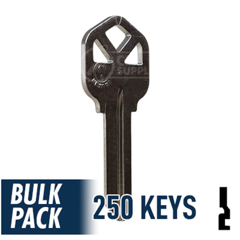 250 Pack KW1 ( Nickel Plated ) Residential-Commercial Key JMA USA