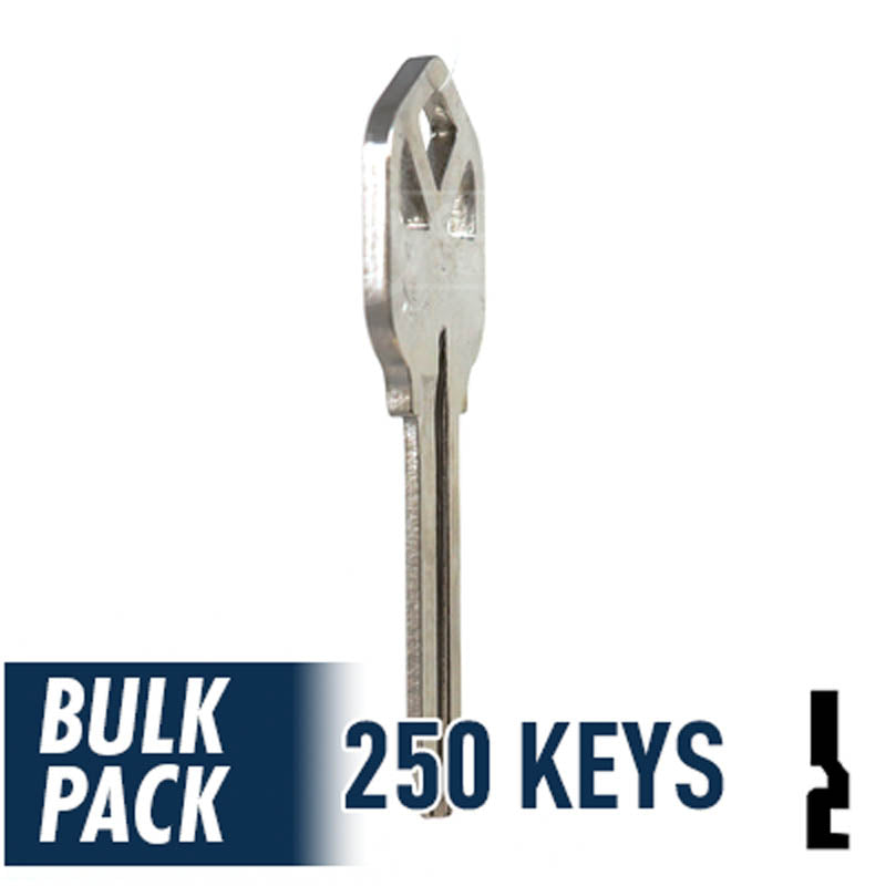 250 Pack KW1 ( Nickel Plated ) Residential-Commercial Key JMA USA