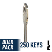 250 Pack KW1 ( Nickel Plated ) Residential-Commercial Key JMA USA