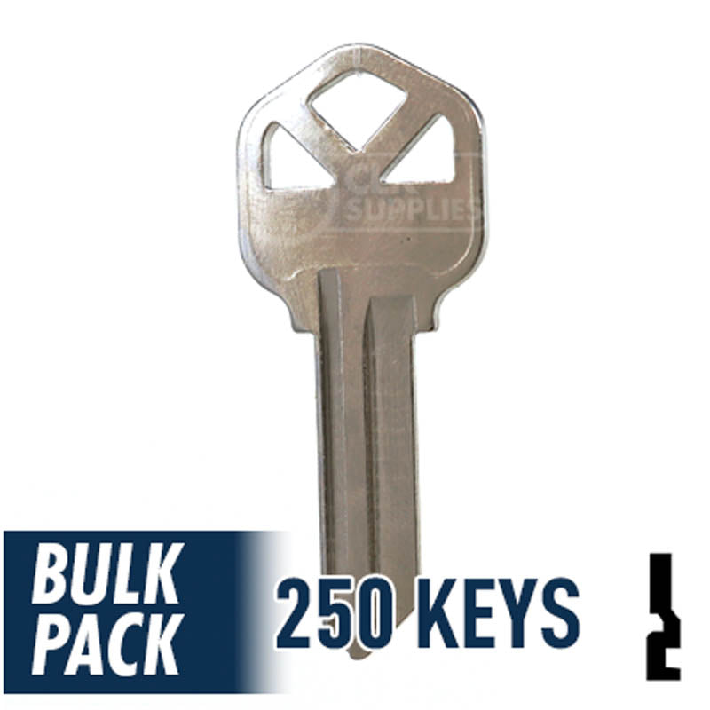 250 Pack KW1 ( Nickel Plated ) Residential-Commercial Key JMA USA