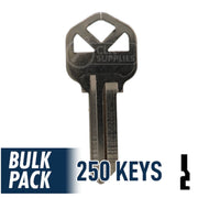 250 Pack KW1 ( Nickel Plated ) Residential-Commercial Key JMA USA