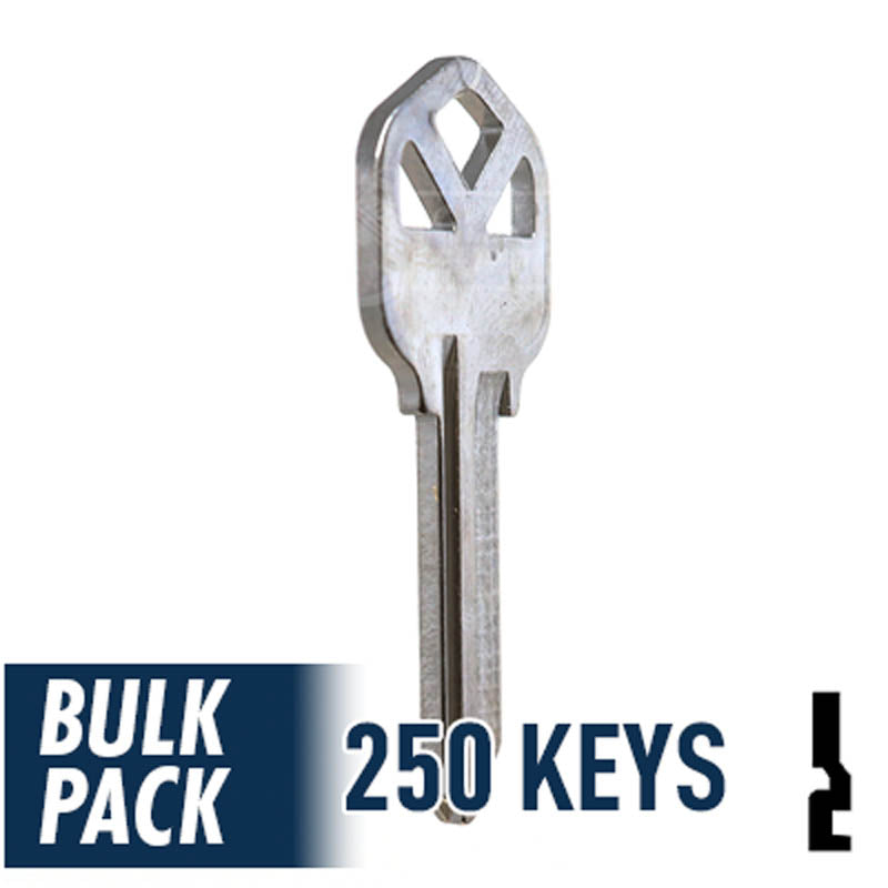 250 Pack KW1 ( Nickel Plated ) Residential-Commercial Key JMA USA