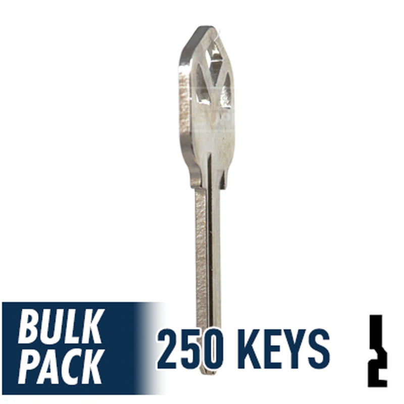 250 Pack KW1 ( Nickel Plated ) Residential-Commercial Key JMA USA