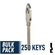 250 Pack KW1 ( Nickel Plated ) Residential-Commercial Key JMA USA