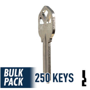 250 Pack KW1 ( Nickel Plated ) Residential-Commercial Key JMA USA