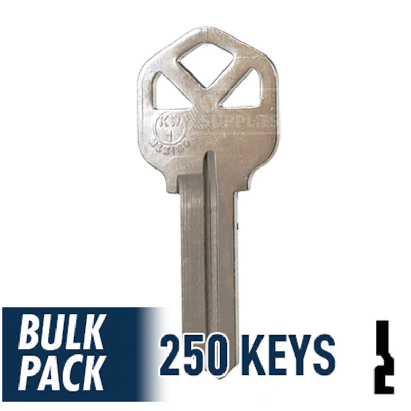 250 Pack KW1 ( Nickel Plated ) Residential-Commercial Key JMA USA