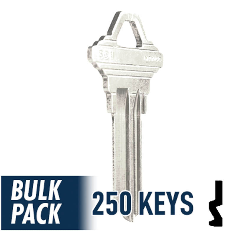 250 Pack SC1 ( Nickel Plated ) Residential-Commercial Key JMA USA
