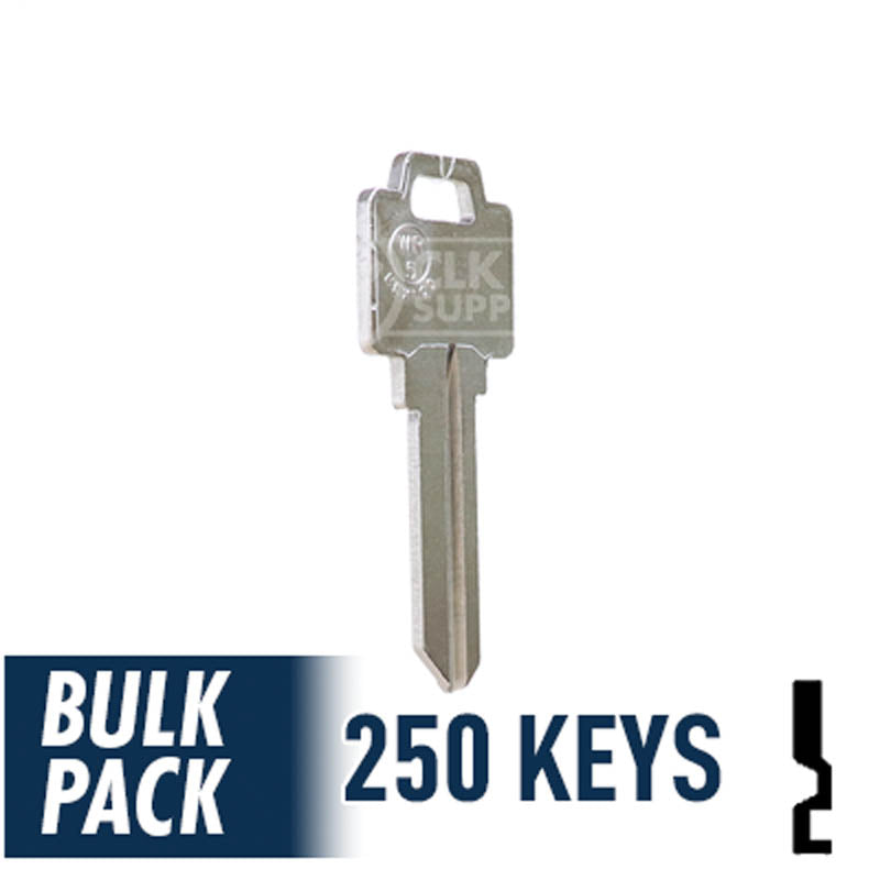 250 Pack WR5 ( Nickel Plated ) Residential-Commercial Key JMA USA