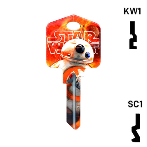 Happy Keys- BB8 Key (Choose Keyway) Residential-Commercial Key Howard Keys