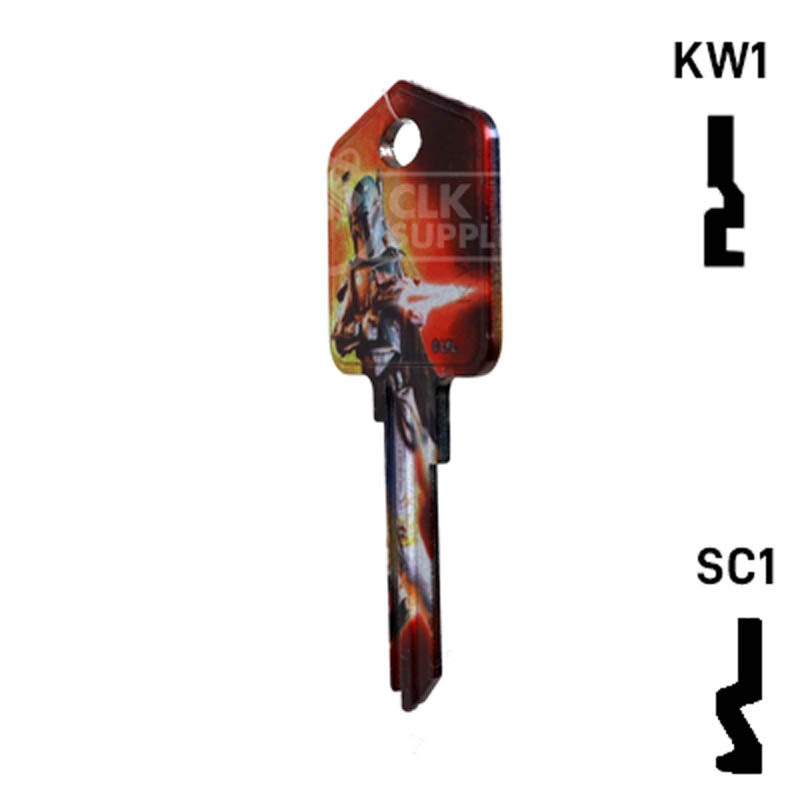 Happy Keys- Boba Fett Key (Choose Keyway) Residential-Commercial Key Howard Keys