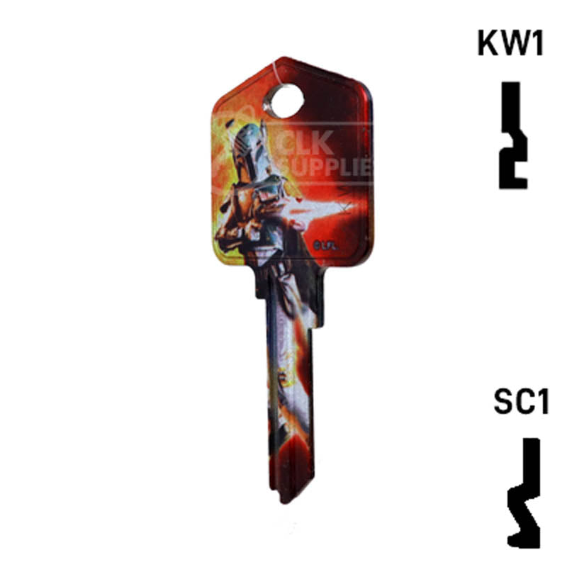 Happy Keys- Boba Fett Key (Choose Keyway) Residential-Commercial Key Howard Keys