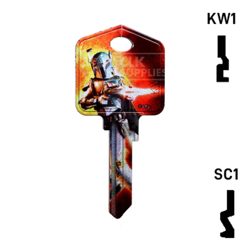 Happy Keys- Boba Fett Key (Choose Keyway) Residential-Commercial Key Howard Keys