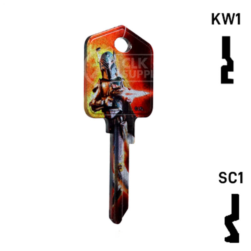 Happy Keys- Boba Fett Key (Choose Keyway) Residential-Commercial Key Howard Keys