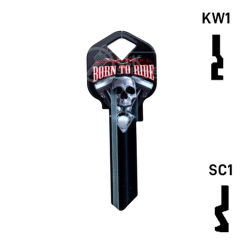 Happy Keys- Born to Ride Key (Choose Keyway) Residential-Commercial Key Howard Keys