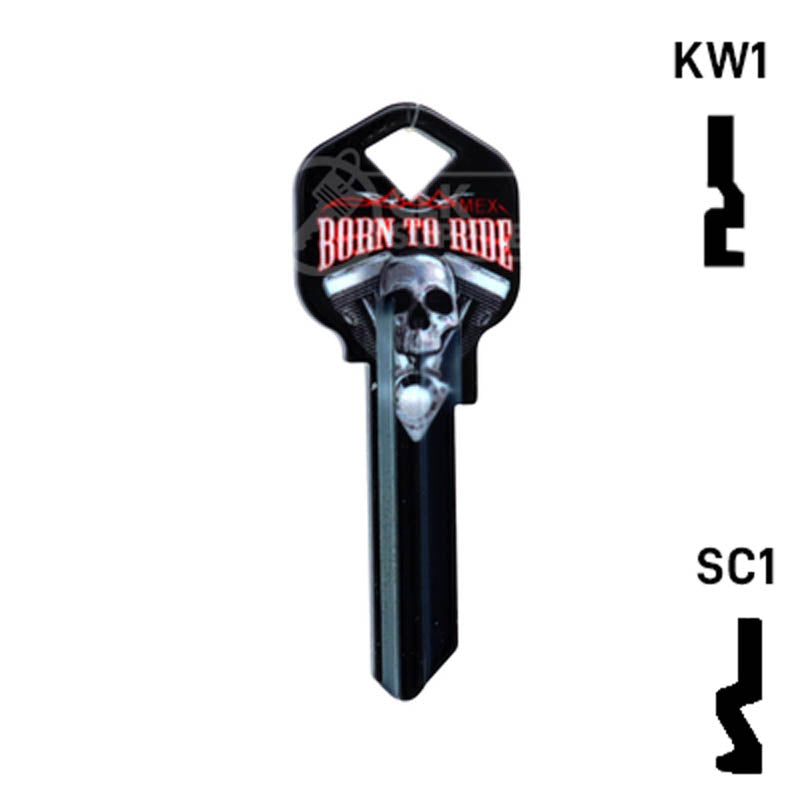 Happy Keys- Born to Ride Key (Choose Keyway) Residential-Commercial Key Howard Keys