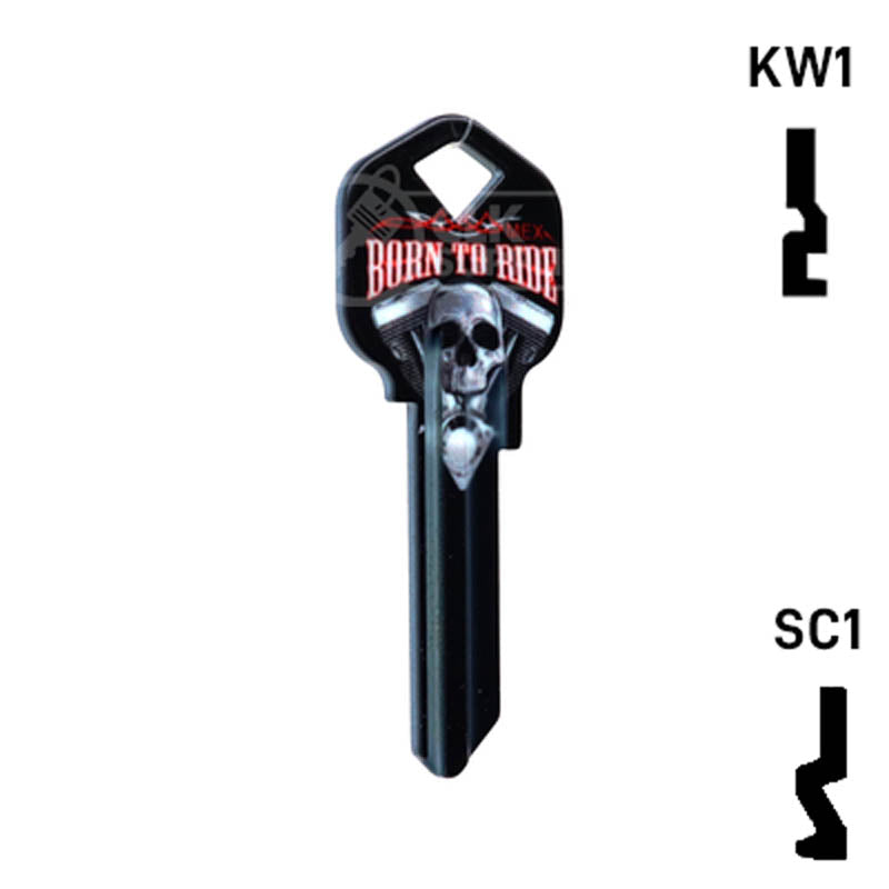 Happy Keys- Born to Ride Key (Choose Keyway) Residential-Commercial Key Howard Keys