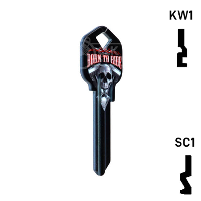 Happy Keys- Born to Ride Key (Choose Keyway) Residential-Commercial Key Howard Keys