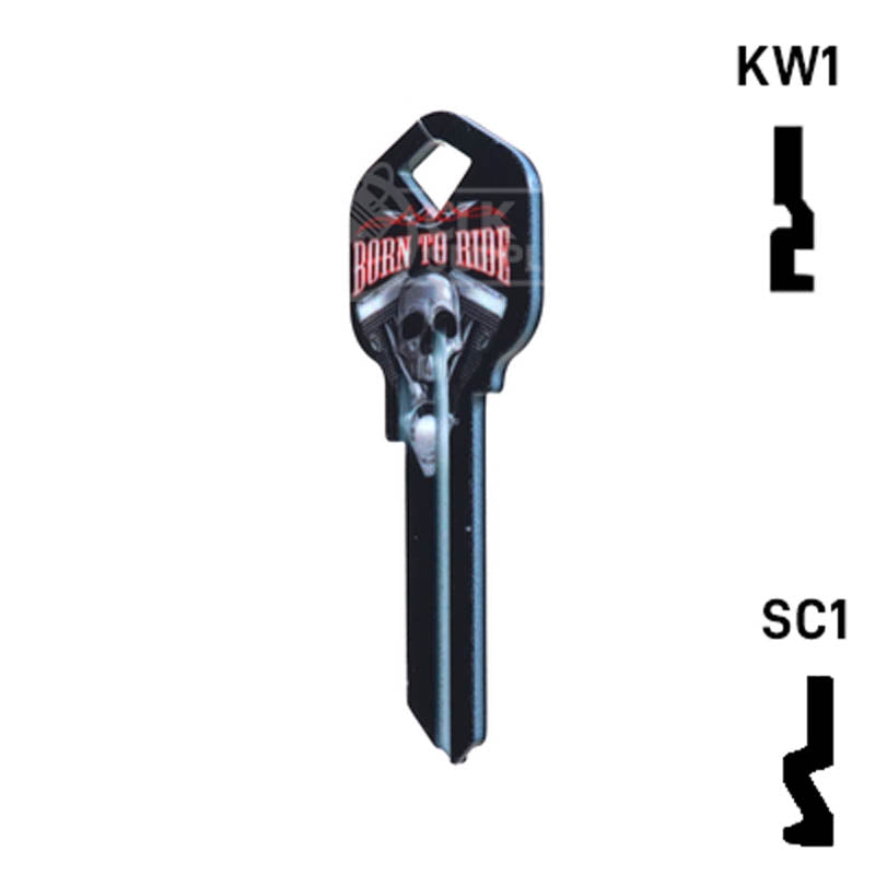 Happy Keys- Born to Ride Key (Choose Keyway) Residential-Commercial Key Howard Keys