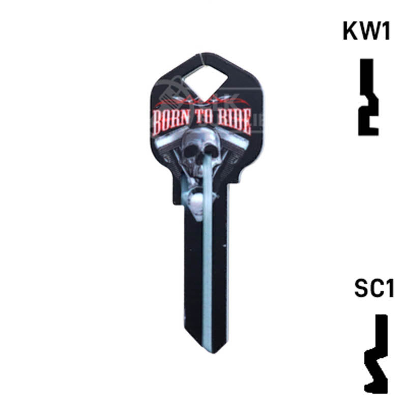 Happy Keys- Born to Ride Key (Choose Keyway) Residential-Commercial Key Howard Keys