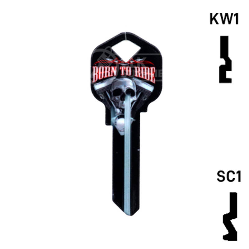 Happy Keys- Born to Ride Key (Choose Keyway) Residential-Commercial Key Howard Keys