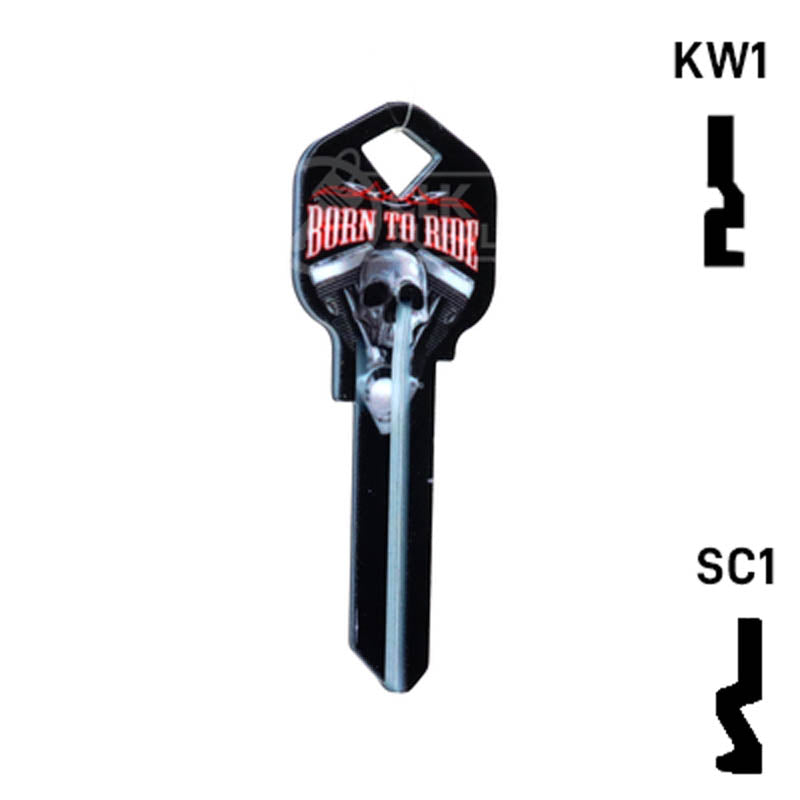Happy Keys- Born to Ride Key (Choose Keyway) Residential-Commercial Key Howard Keys