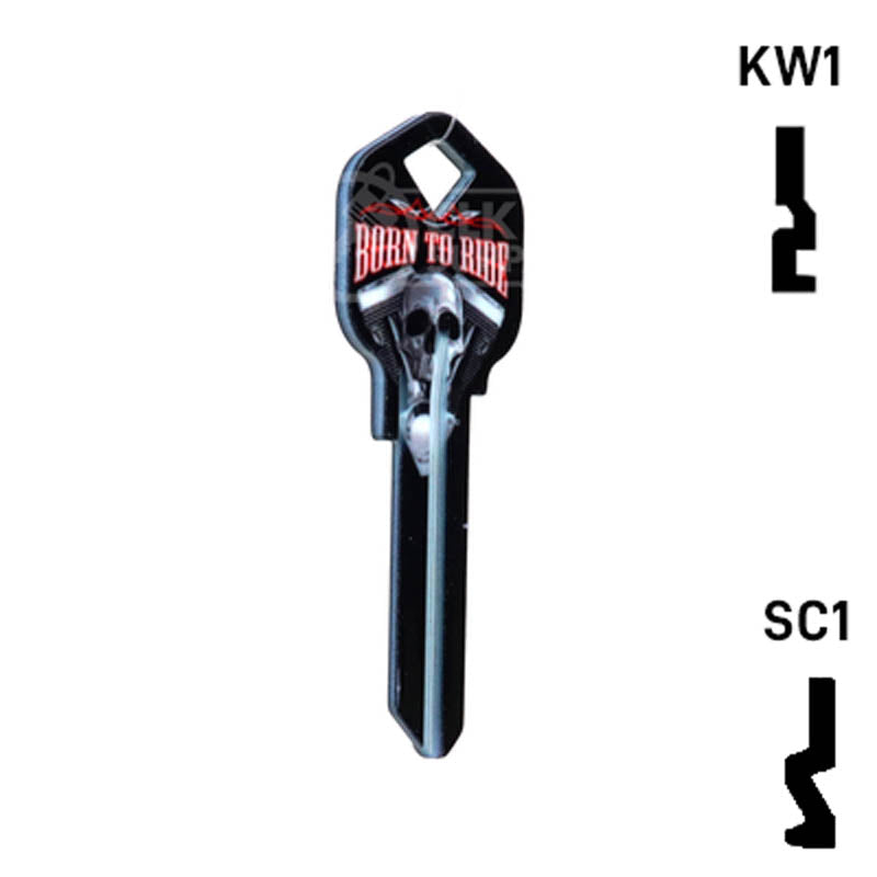 Happy Keys- Born to Ride Key (Choose Keyway) Residential-Commercial Key Howard Keys