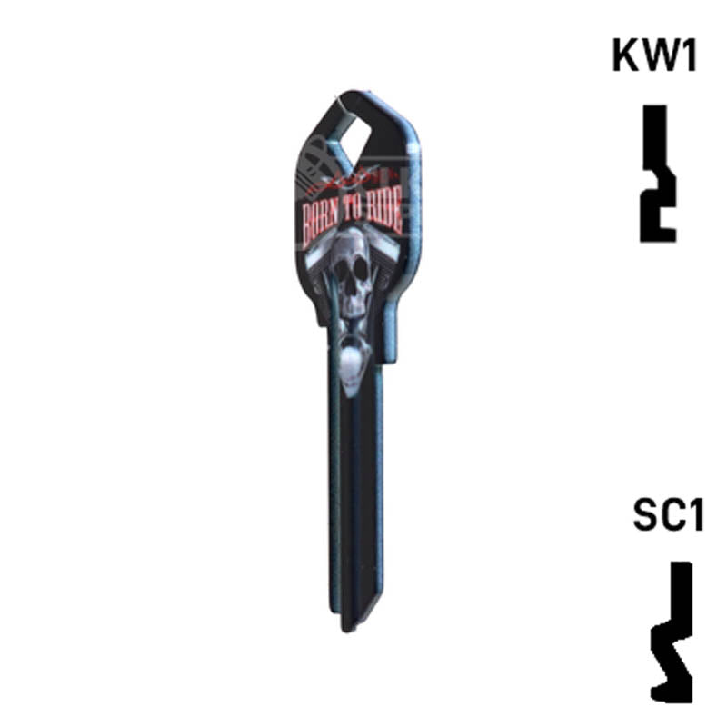 Happy Keys- Born to Ride Key (Choose Keyway) Residential-Commercial Key Howard Keys