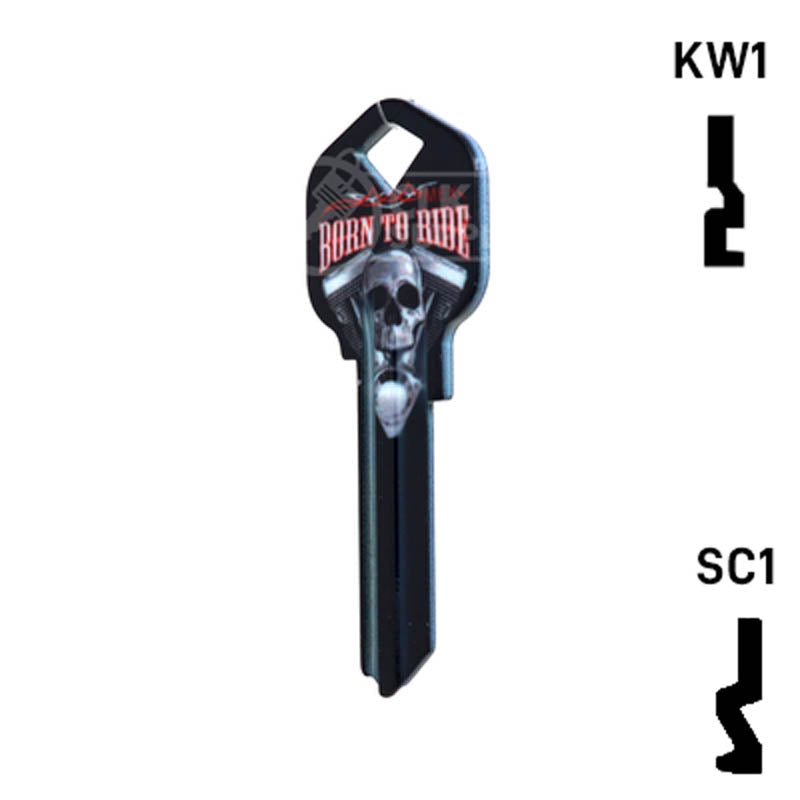 Happy Keys- Born to Ride Key (Choose Keyway) Residential-Commercial Key Howard Keys