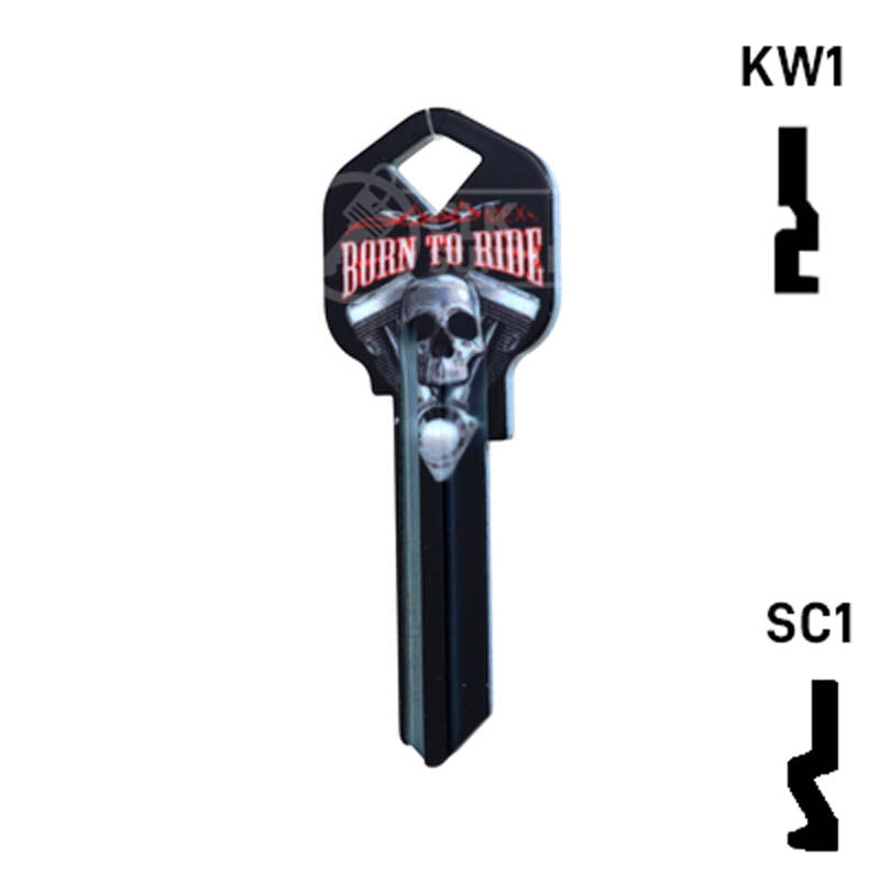 Happy Keys- Born to Ride Key (Choose Keyway) Residential-Commercial Key Howard Keys