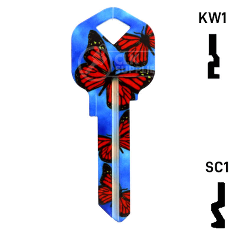 Happy Keys- Butterflies Key (Choose Keyway) Residential-Commercial Key Howard Keys