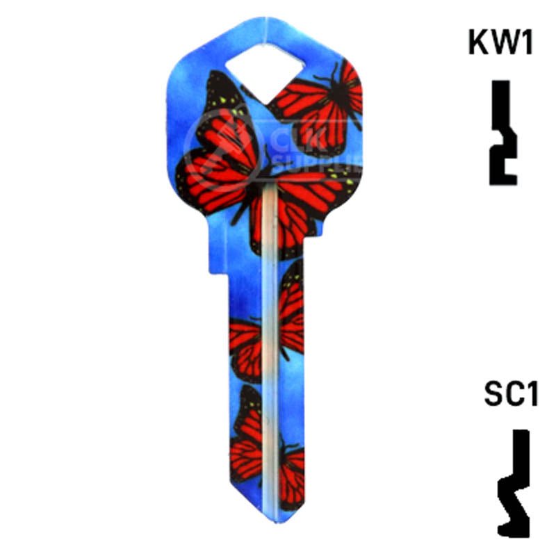 Happy Keys- Butterflies Key (Choose Keyway) Residential-Commercial Key Howard Keys