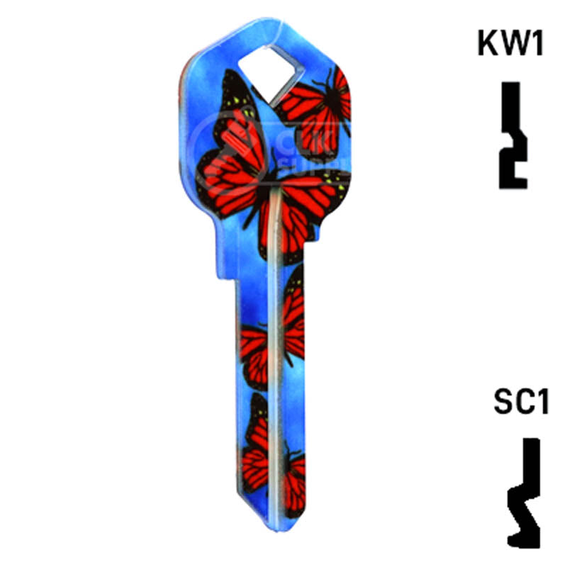 Happy Keys- Butterflies Key (Choose Keyway) Residential-Commercial Key Howard Keys