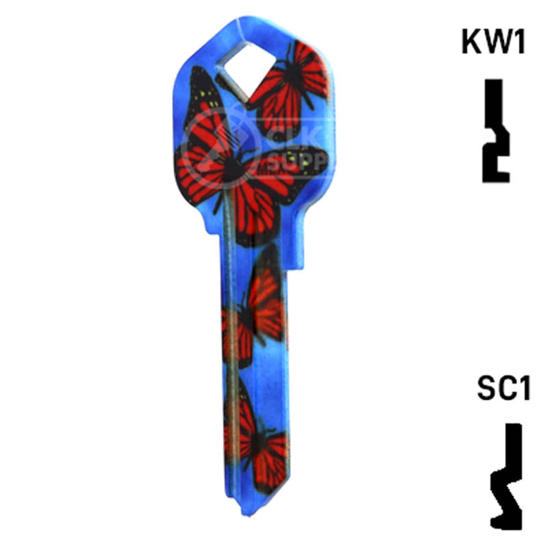 Happy Keys- Butterflies Key (Choose Keyway) Residential-Commercial Key Howard Keys